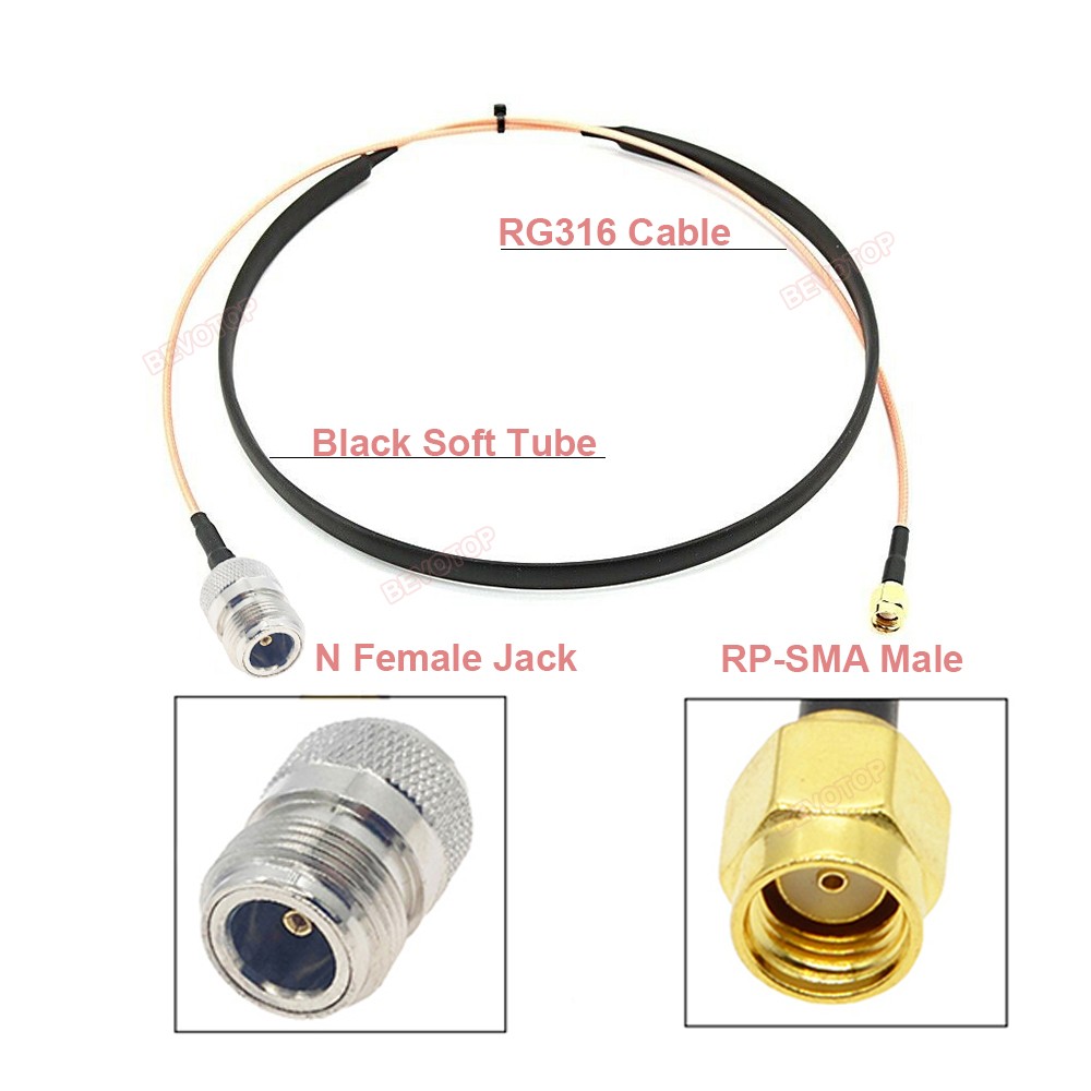 2022 New Arrival Door/Window Pass Through Flat RF Coaxial Cable N Female to RP-SMA Male RG316 50Ohm Extension Jumper Cables Accessory