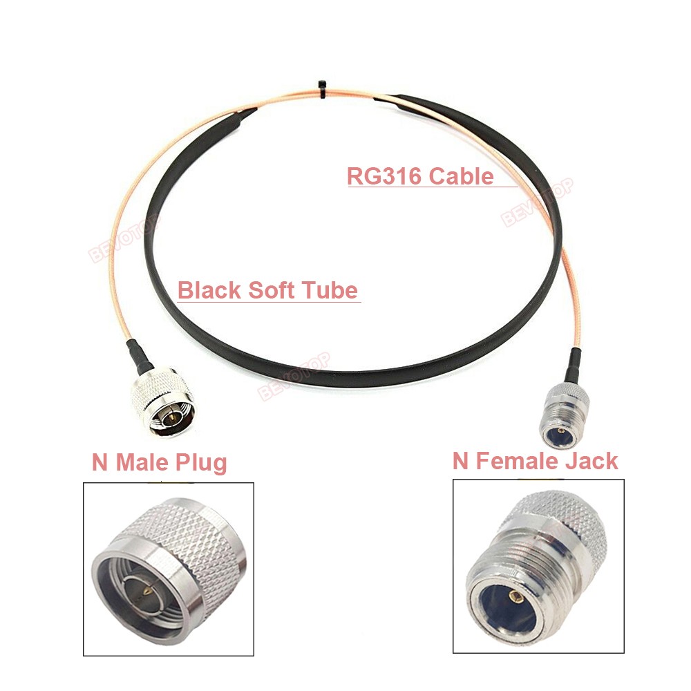 2022 New Arrival Door/Window Pass Through Flat RF Coaxial Cable N Female to RP-SMA Male RG316 50Ohm Extension Jumper Cables Accessory