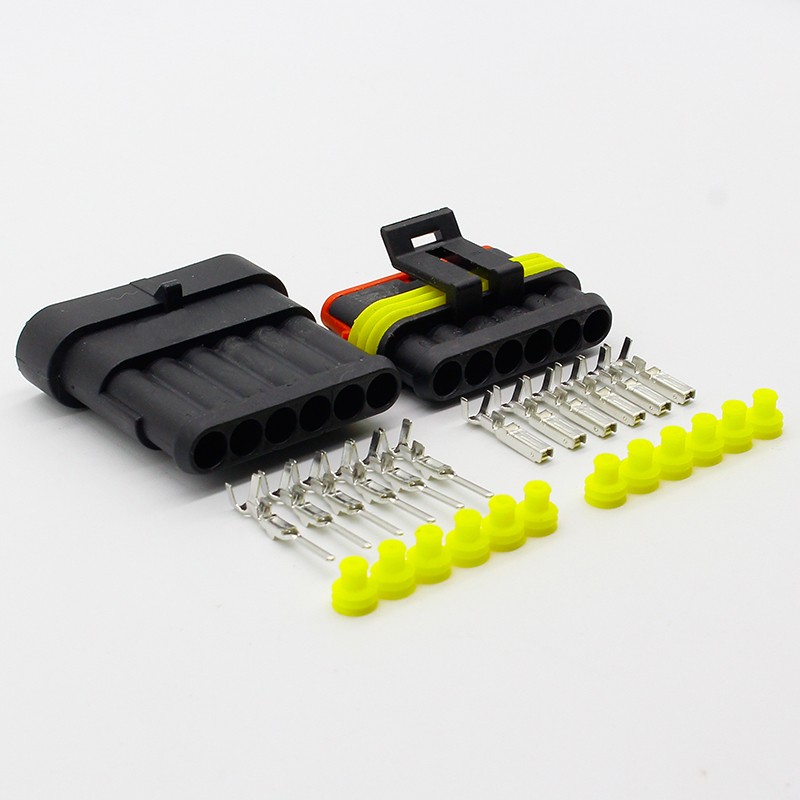 5 Sets New Car Part 6 Pin Way Sealed Waterproof Electrical Wire Connector Auto Plug Set