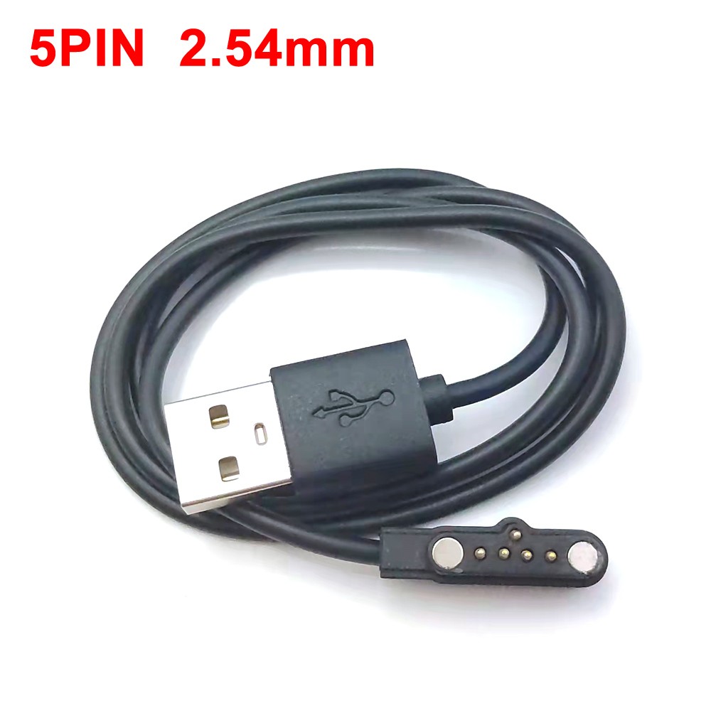 1pc 5 Pin Pogo Magnet Cable for Kids Smart Watch USB Charging Cable 2.54mm Charging Cable for A20 A20S TD05 V6G Magnetic Charger