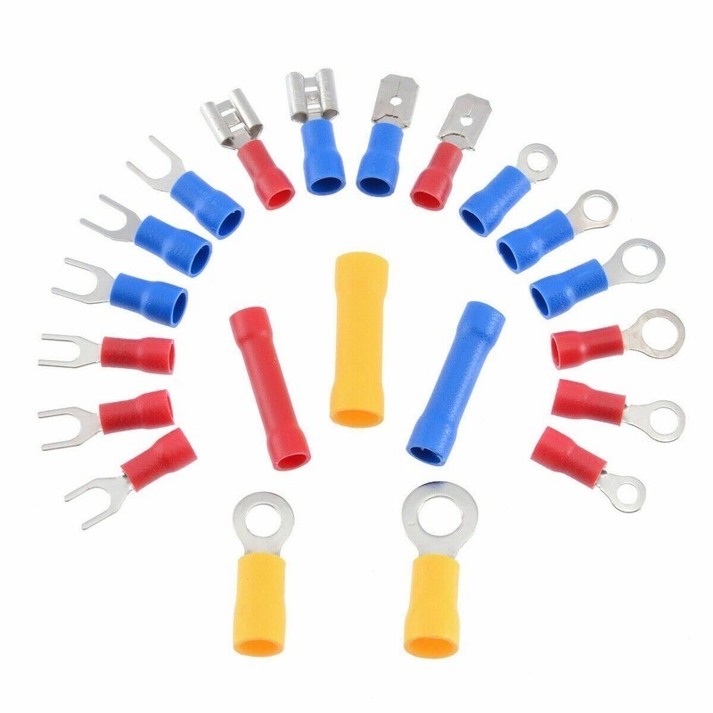 480/1200pcs assorted spade terminals insulated cable connector electrical wire assorted crimp butt loop thorn loop lugs plier