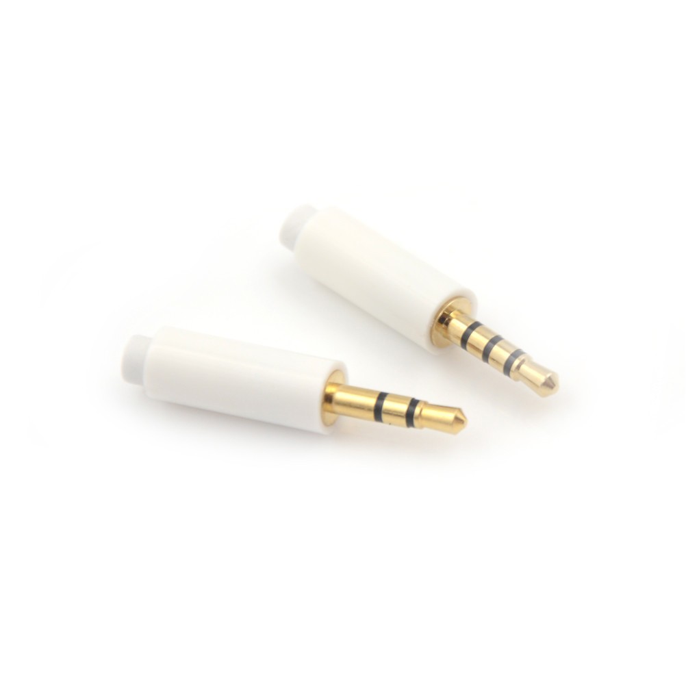 2pcs/lot 2.5mm Stereo Headphone Plug With Tail 3/4 Pole 2.5mm Audio Plug Jack Adapter Connector For White Phone