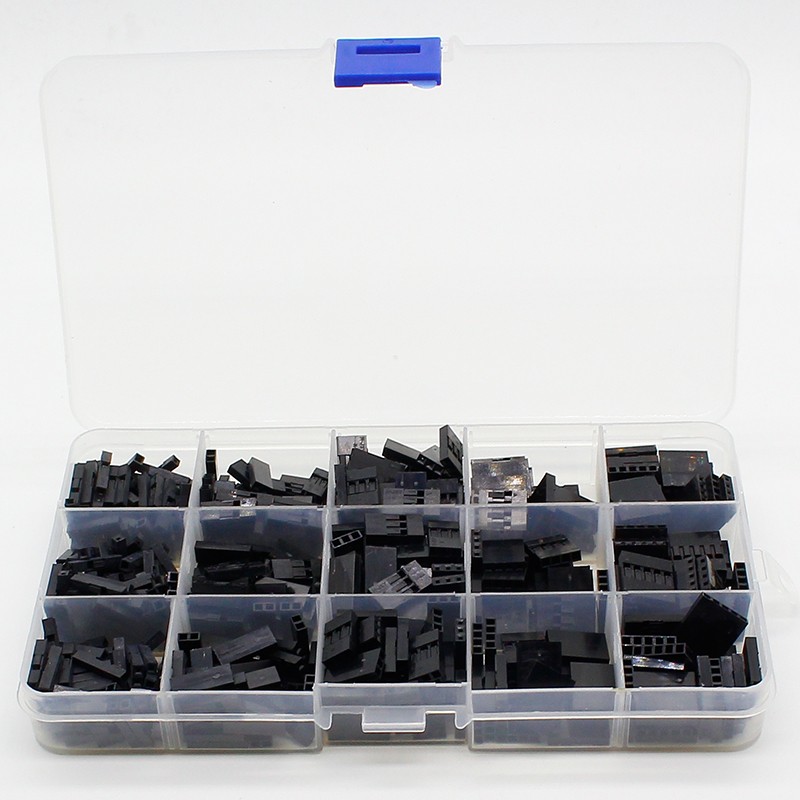 500pcs Dupont Sets Kit With Box 2.54mm Pitch 2P 3P 4P 5Pin Dupont Housing Plastic Shell Terminal Jumper Wire Connector Set