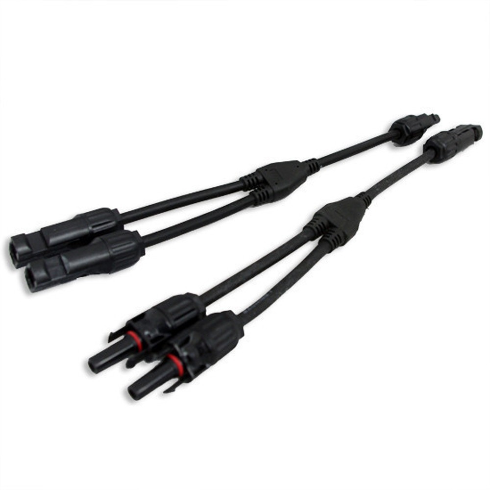 A pair of plug cable solar connector (Y shape male and female) IP67 for PV panel and photovoltaic system