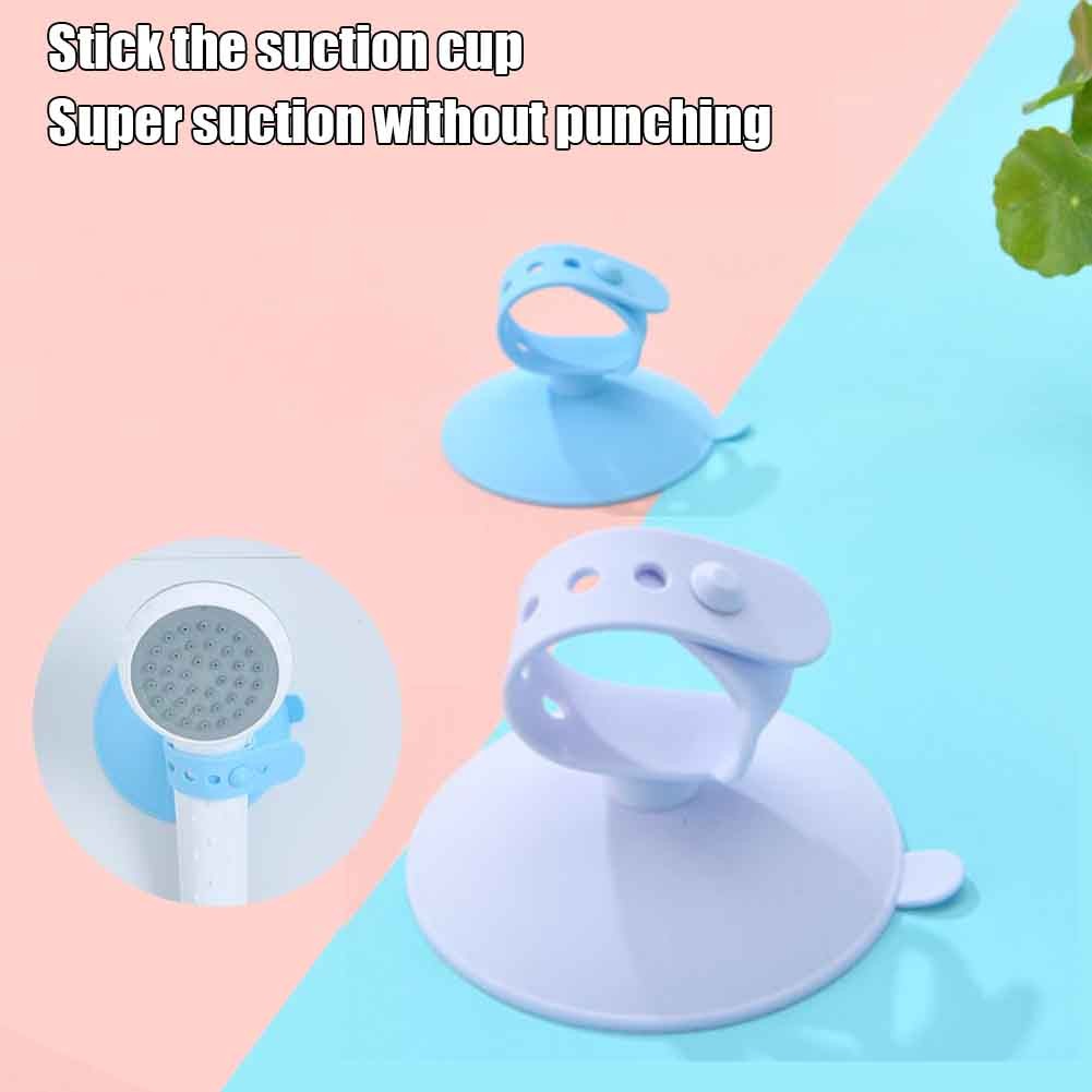 Space Saving Shower Head Holder Home Hotel Durable Strong Suction No Drilling Silicone Wall Mounted Solid Bathroom Accessories