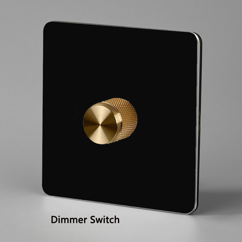 Stainless Steel Panel Dimmer Switch Led and Electric Light Brightness Regulator Antique Brass EU Standard With Claws