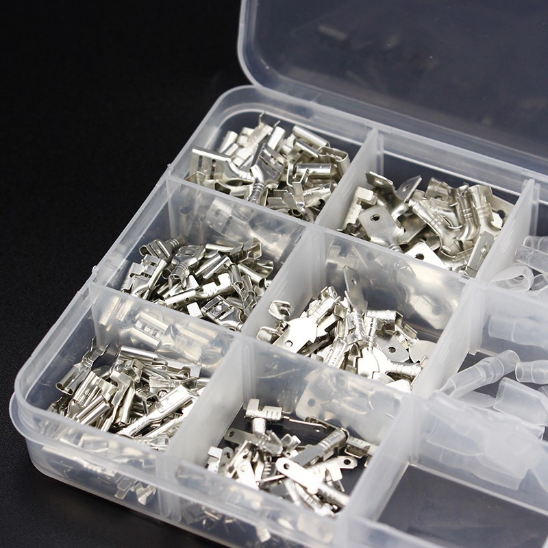 270pcs 2.8/4.8/6.3mm Insulated Electrical Wire Crimp Terminal Spade Connector Assortment Set