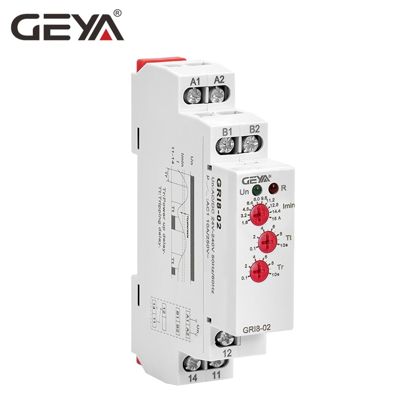 GEYA GRI8 Relay Current Monitoring Range Overcurrent Hidden Switch 0.05A-16A AC24-240V or DC24V