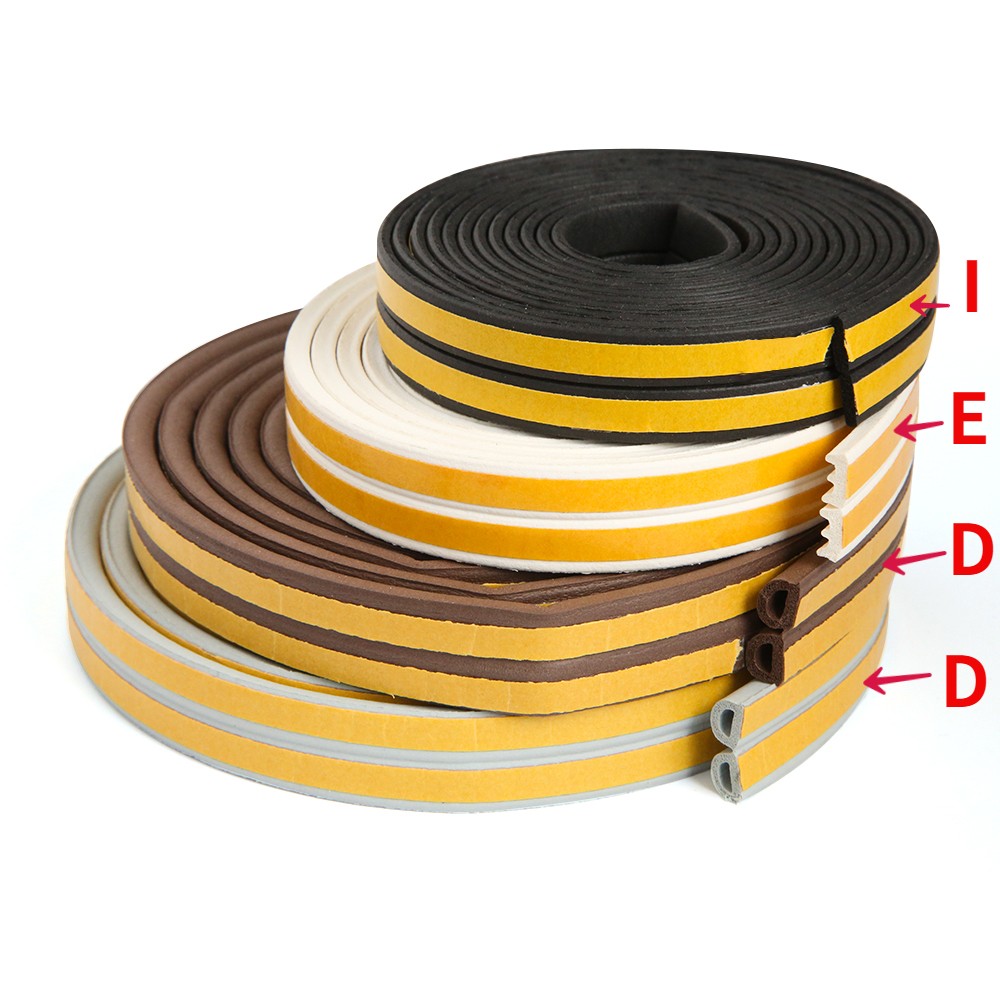 5M Window Door Seal Strap Window Gasket Self Adhesive Weatherstrip For House Window Door Foam Soundproof Collision Tape