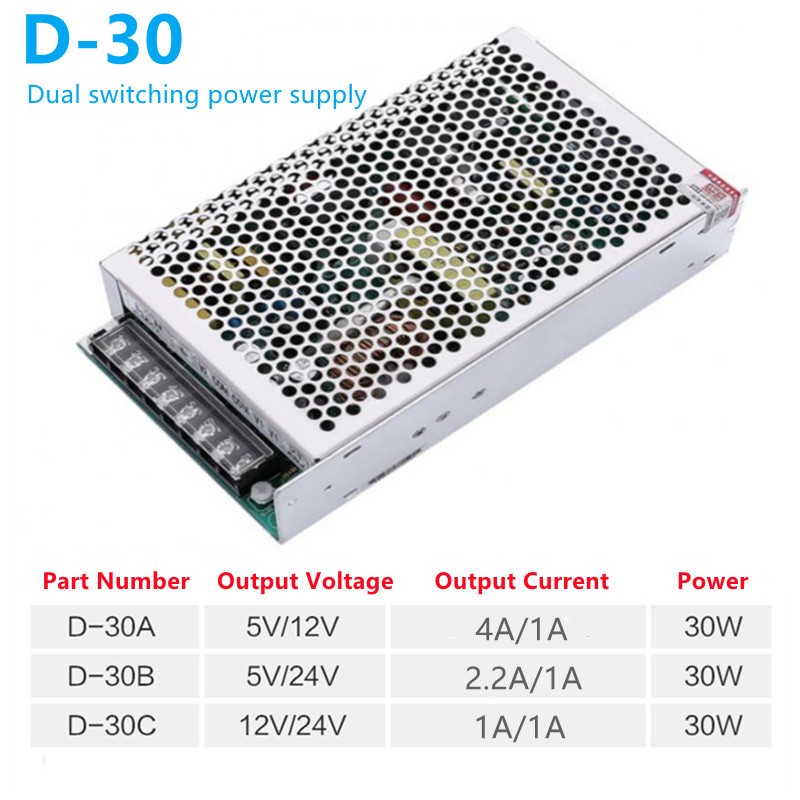 30W Dual Switching Power Supply D-30 5V 24V 12V Wholesale