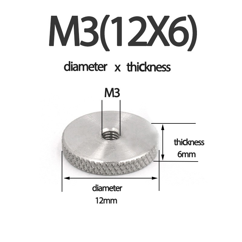 Knurled Thumb Nuts M4 M5 M6 M8 M10 M12 304 Stainless Steel Flat Head Knurled Hand Screw Round Nut Fastening Tools