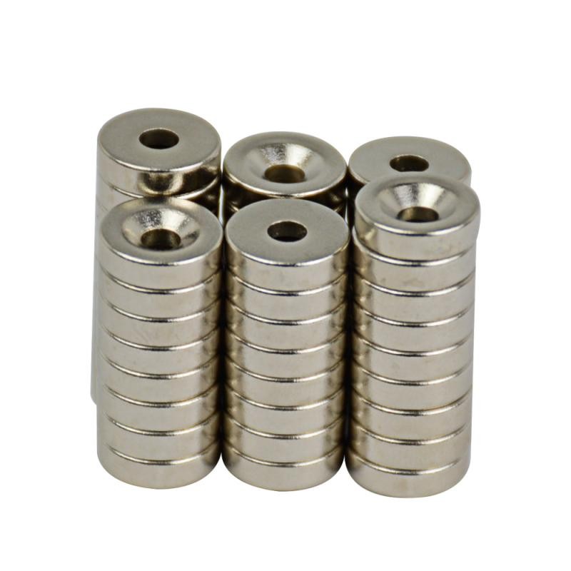 10/20/50pcs 10x3mm Hole 3mm Strong D Ring Countersunk Neodymium Round Hole Magnet