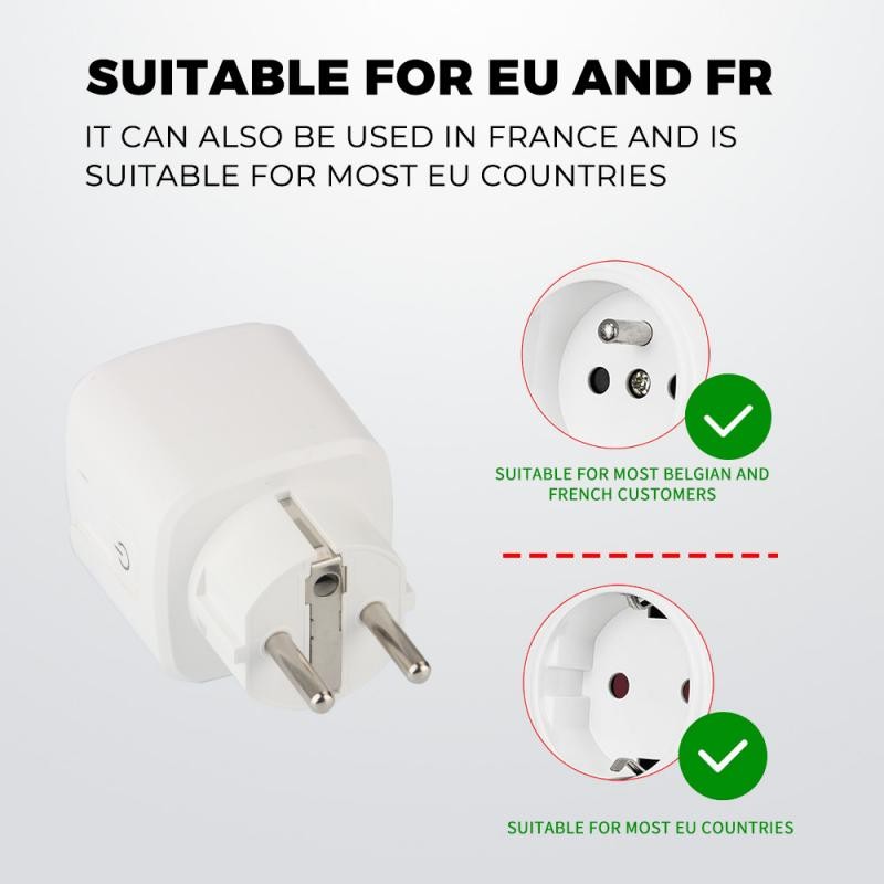 Tuya Zigbee Smart Plug 16A EU Socket with 110V 220V Power Monitoring Port Adapter APP Control Works with Alexa Google Home