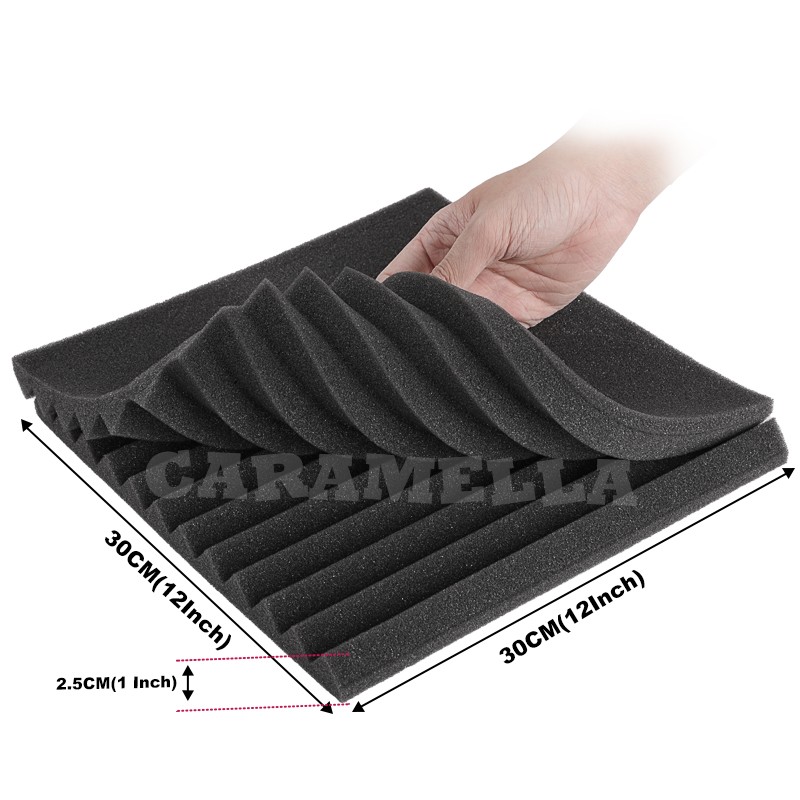 24pcs 300x300x25mm Studio Acoustic Foam Foam Sound Proofing Sound-proof Sponge Soundproof Absorption Treatment Panel