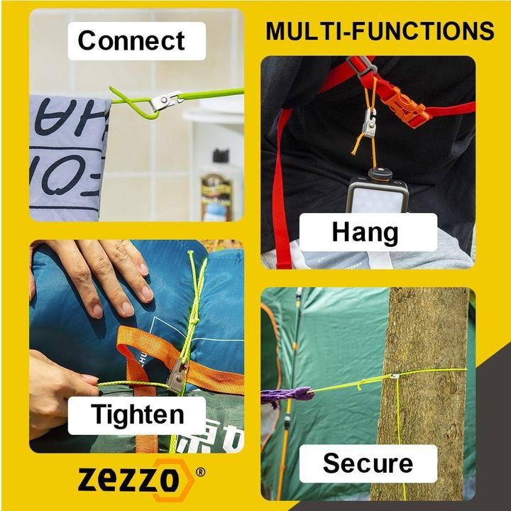 4pcs/pack Zezzo® Automatic Locking Hook with 6M Rope Knot-Free Hook for Hook Hanging Fixtures Dropshipping