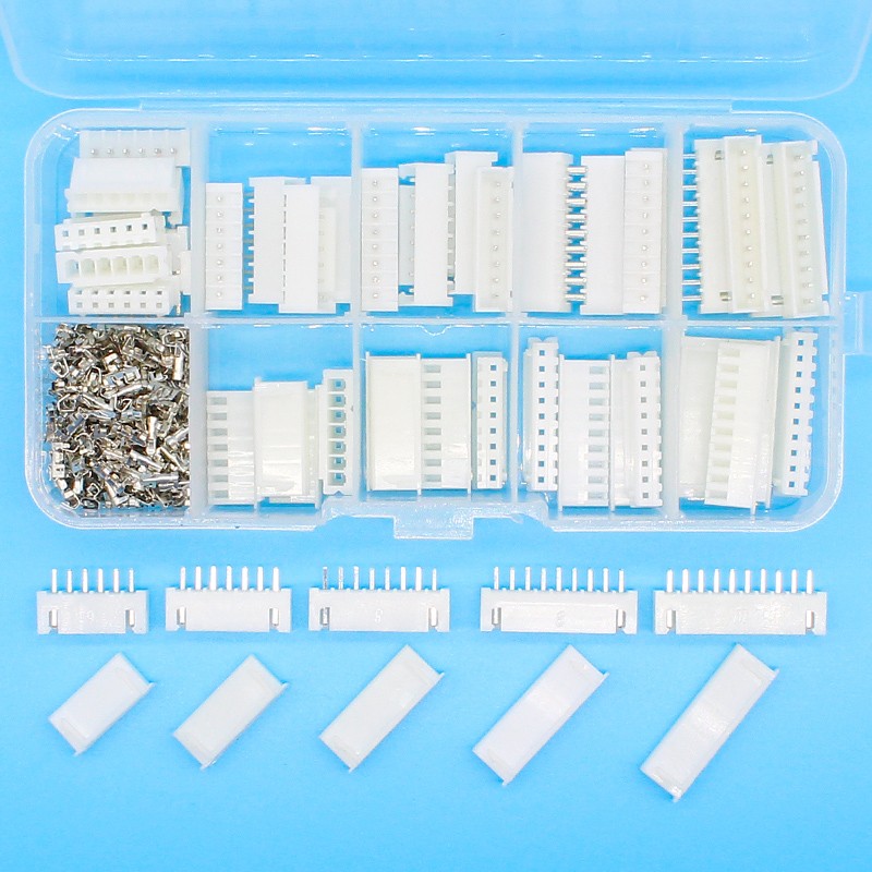 25 Sets Kit in a Box 6p 7p 8p 9p 10 Pin 2.54mm Pitch Terminal/Housing/Pin Header Connector Wire Connectors Adapter XH Kits