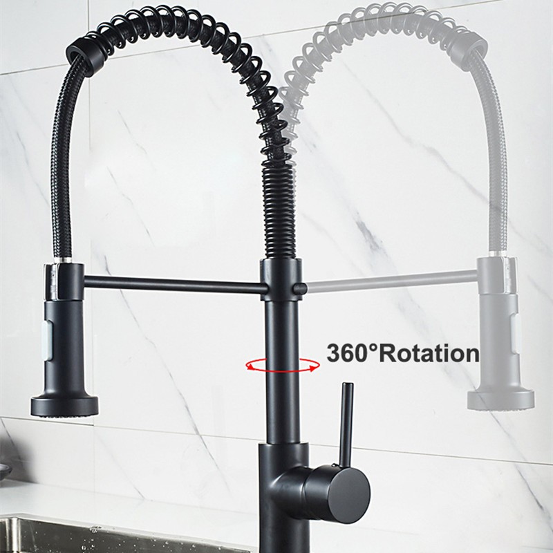 Hot Cold Touch Spring Kitchen Faucets With Pull Out Sprayer Pull Out Kitchen Mixer Tap Black Smart Sensor Touch Kitchen Faucet