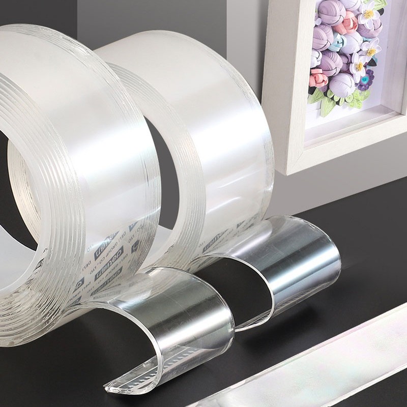 Non-marking Nano Double Sided Tape Transparent Reusable Waterproof Adhesive Tapes washable removable tape