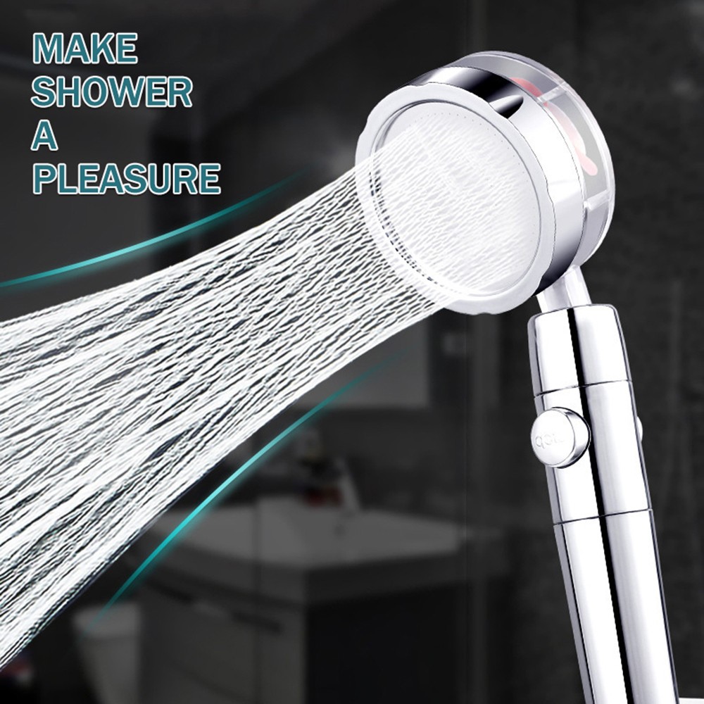 Fashion Bathroom Turbine Hand Shower ABS Plastic Chrome Shower Head Water Saving Pressure Hold Hand Shower Sprayer