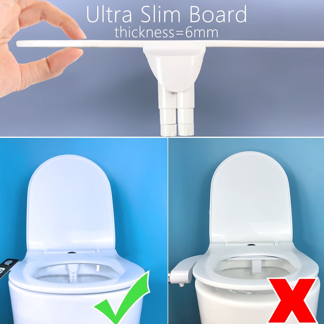 Beveler Attachment Toilet Seat Bidet Sprayer Ultra Slim Self Cleaning Non Electric Muslim Arabic Shattaf Dual Butt Cleaner