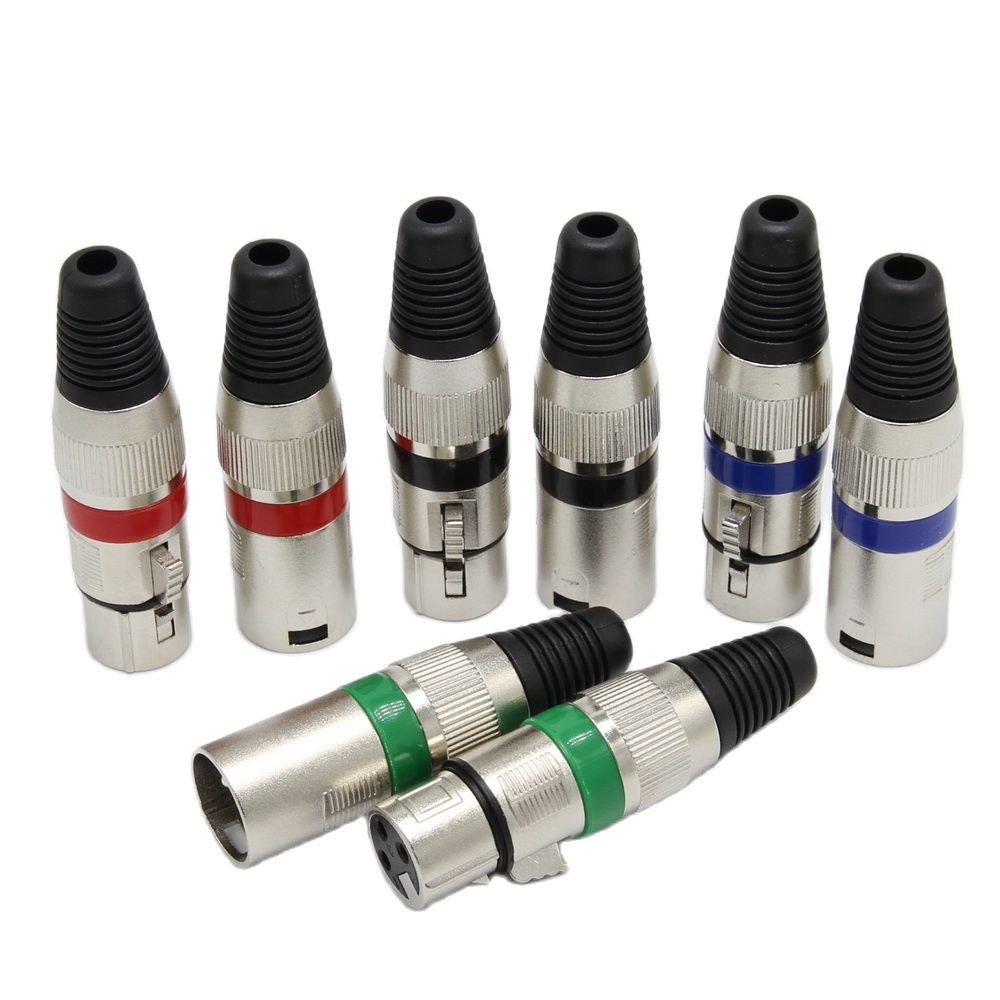 XLR Connector 3Pin Microphone MIC XLR Male Plug XLR Female Jack Adapter For 6.5mm Cable 10pcs/lot