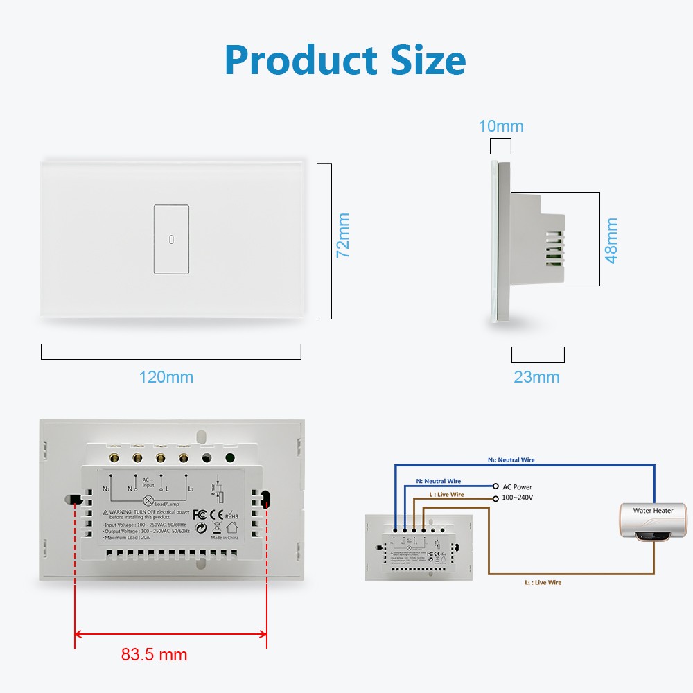 Tuya Smart Life Zigbee 3.0 Switch Water Heater Boiler 4400W App Timer Schedule On Off Works With Google Home Alexa Echo MQTT