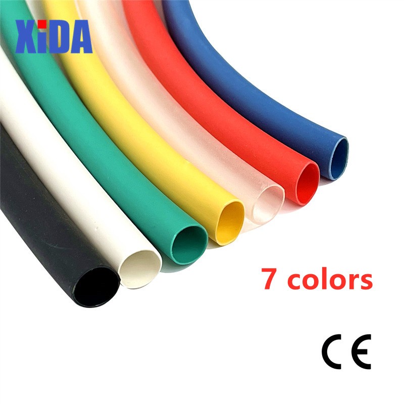 10m/lot Red Blue Green Yellow White Clear Black Transparent Heat Shrink Tube Heat Shrink Tubing Sleeving Wrap Wire DIY Kits