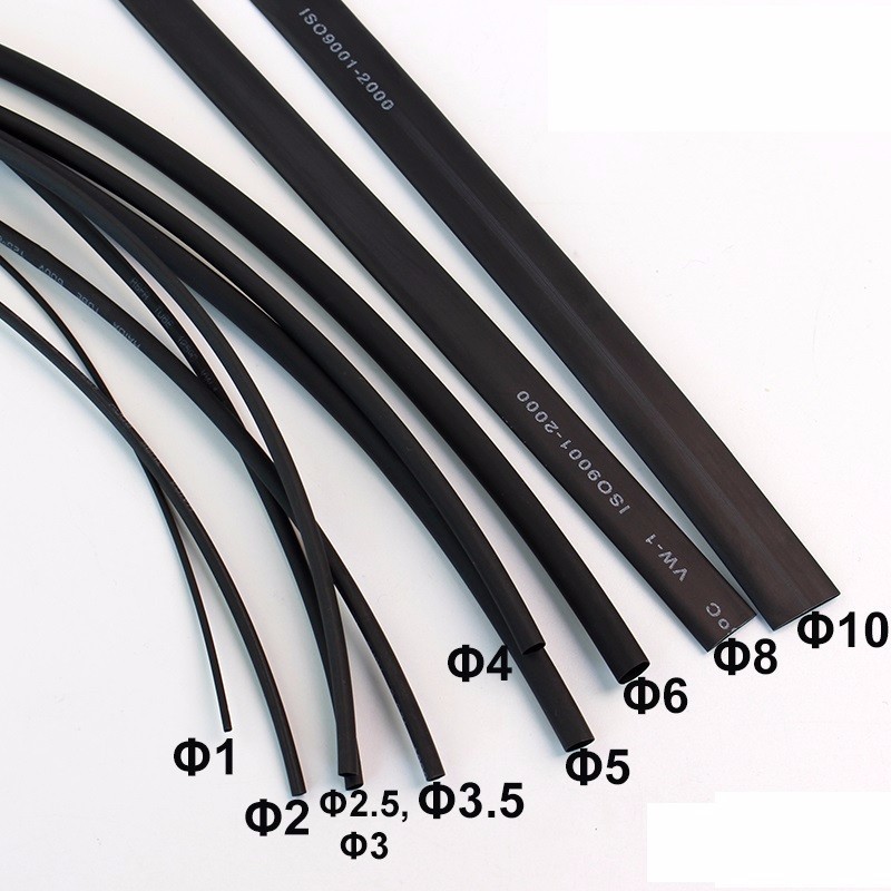 10 Meters/Set Black Transparnt Clear 2:1 Heat Shrink Tube Wire Cable Sleeving Wrap 1mm 2mm 3mm 4mm 5mm 6mm 8mm 10mm 12mm 15mm