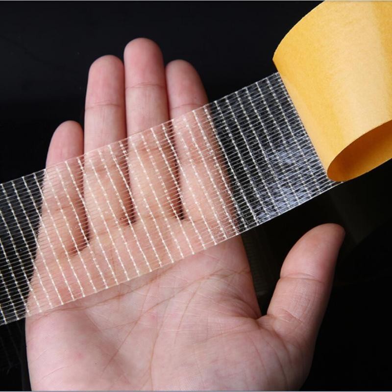 50M Double Sided Tape High Temperature Resistant Mesh Tape PET Tape Transparent Trace Strong Heat Resistant Double-sided