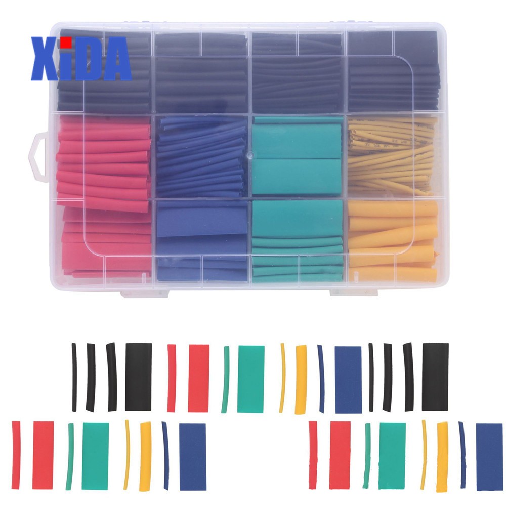 530pcs Heat Shrink Tubing Insulation Shrinkable Tube Electronic Assortment Polyolefin Wire Cable Sleeve Kit Heat Shrink Tube