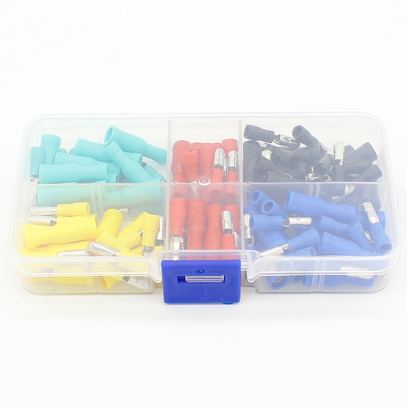 100pcs/set 5 Colors 16~14AWG Male Female Bullet Connector Terminals Wire Crimp Terminals