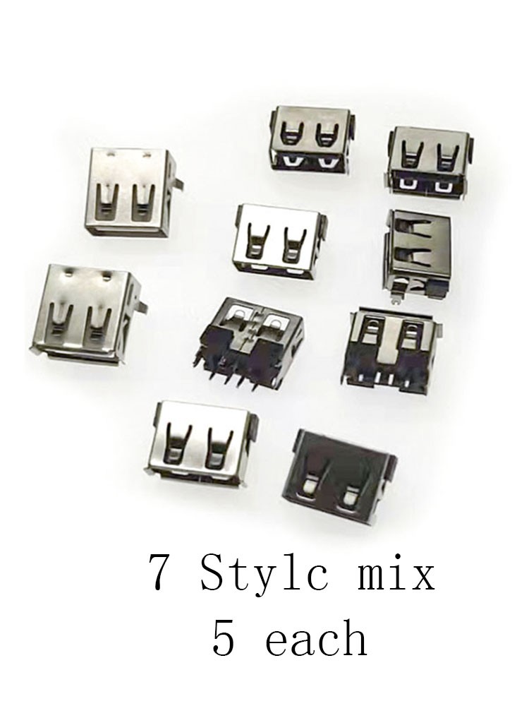 7 Types Female Series USB 2.0 DIP 4 Pin Type A 90 Direct Insert Data Charging Plug Jack Jack Connector Wire Adapter