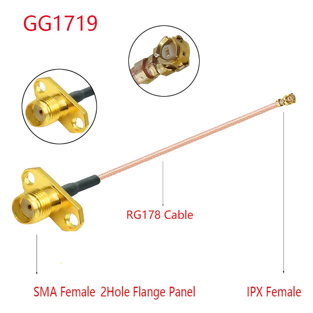 100pcs RG178/RF1.13mm Coaxial Cable SMA 2 Hole Female to u.FL/IPX/IPEX1/4 MHF4 Female Jack Pigtail 3G Antenna Extension Wire Cord