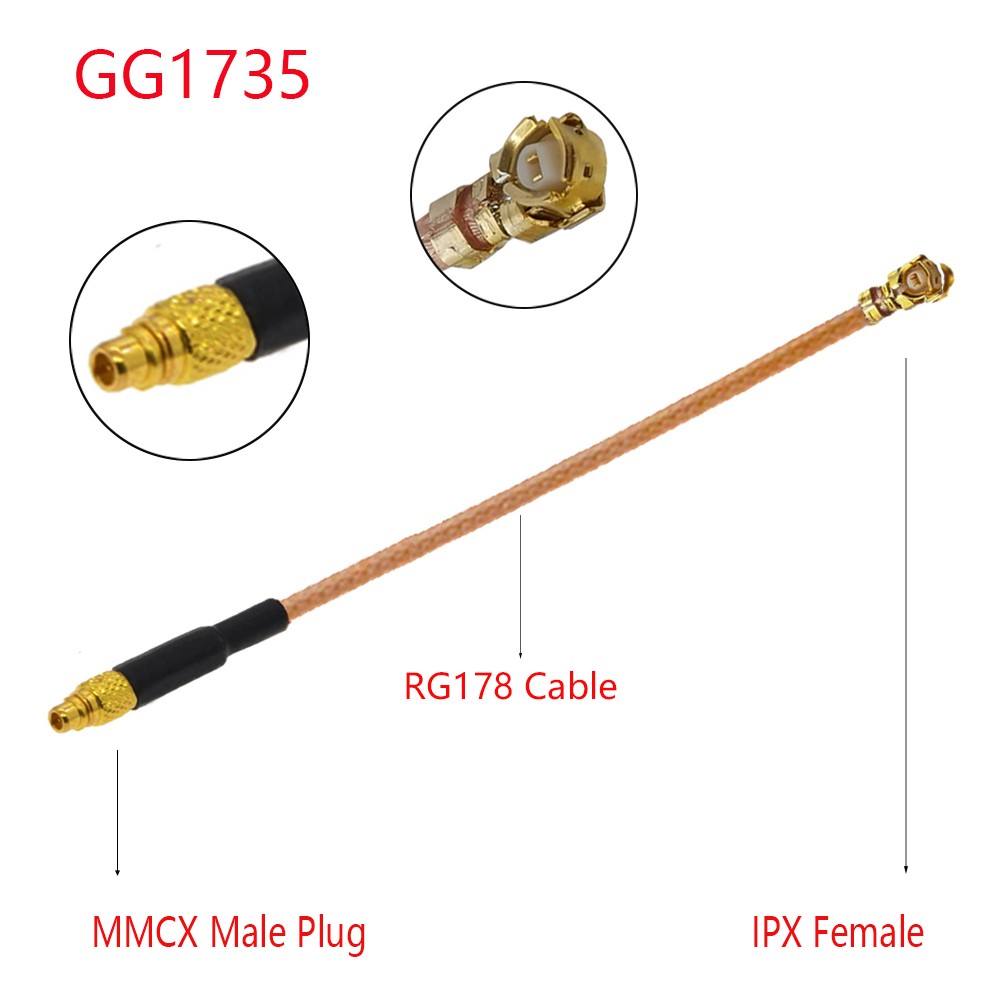 10pcs MMCX/MCX Male to u.FL/IPX/IPEX1/IPEX4 MHF4 Female Jack Pigtail RG178 RF Coaxial Cable 3G Antenna Extension Wire Cord