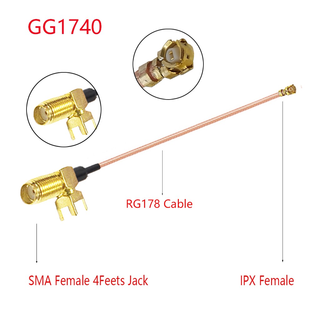 10pcs RG178 Coaxial Cable SMA Flat Female to u.FL/IPX/IPEX1/IPEX4 MHF4 Female Jack Pigtail 3G Antenna Extension Wire Cord