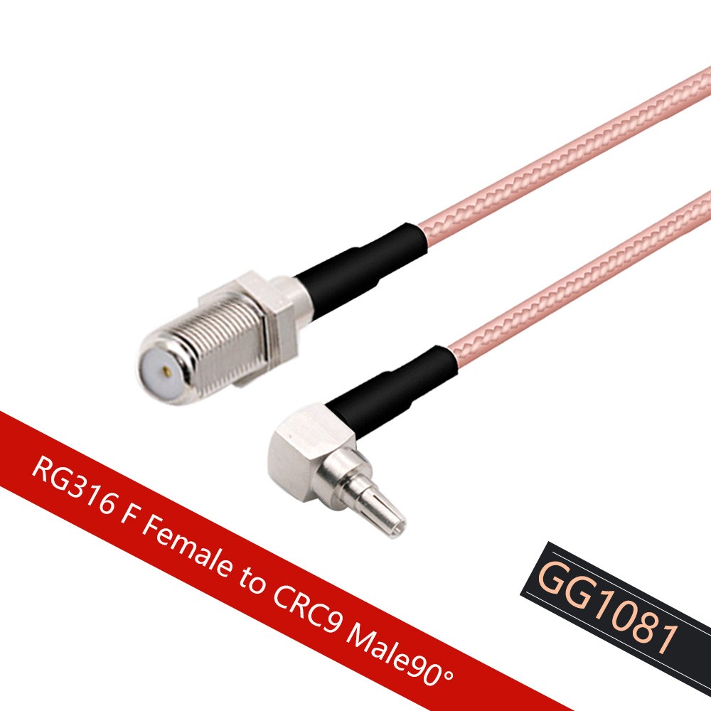 10pcs 5cm/15cm/30cm/50cm RG316 Coaxial Cable Pigtail F Female to CRC9 Male Right Angle Cable F Female Switch Cable Adapter