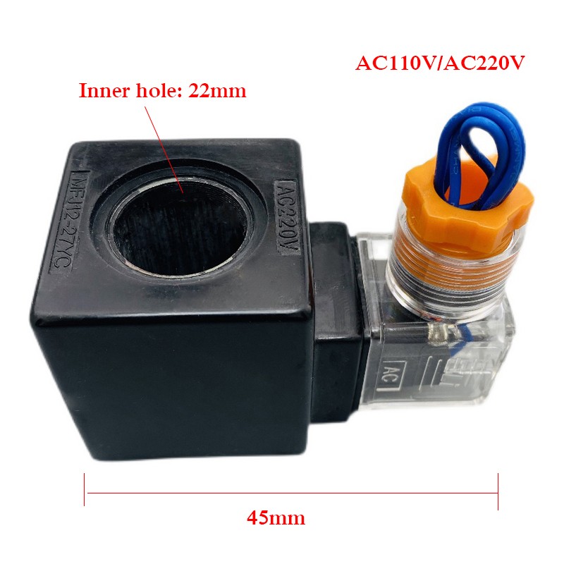 Solenoid valve coil hydraulic control valve inner hole 22mm long 45mm AC110V/220V