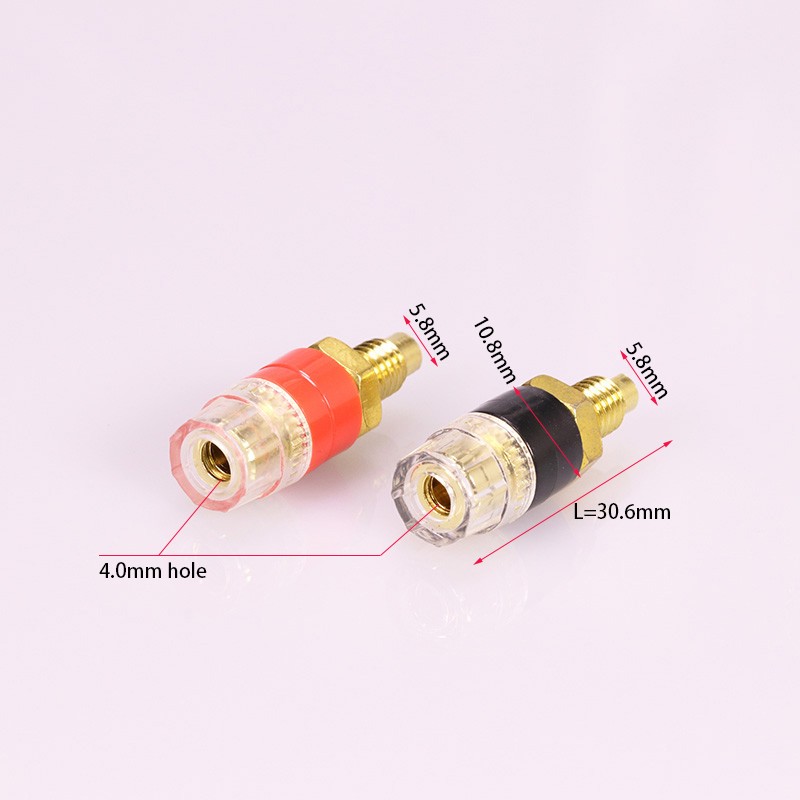 50pcs/25Pairs Gold Plated Small Binding Post Connectors for 4mm Banana Plug, Binding Post HIFI Terminal for Audio Video Amplifier