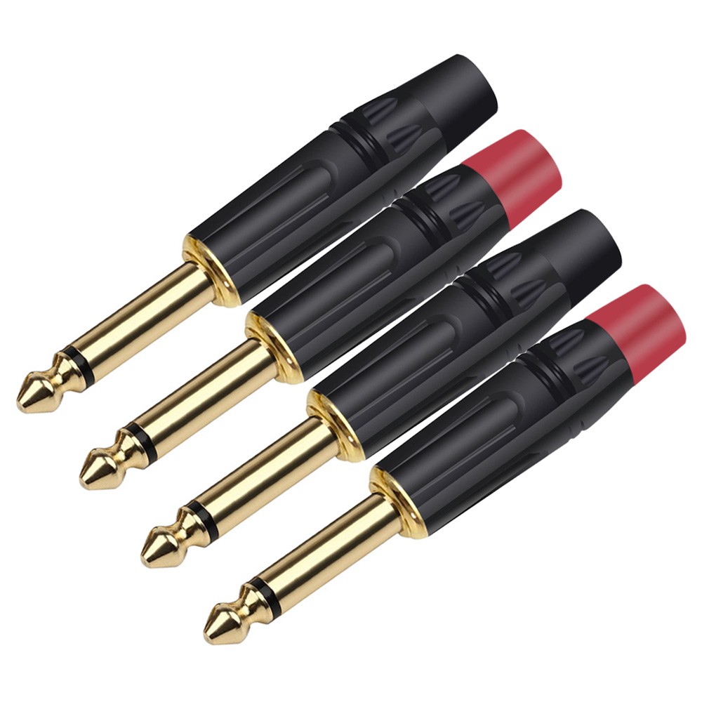 10pcs/lot Mono/Stereo Jack 6.35mm Male Plug Wire Connector Guitar Microphone MIC 6.3mm Plug Audio Connector Factory Wholesale