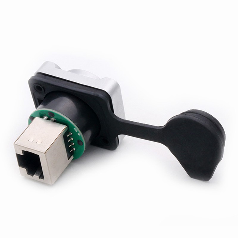 10pcs/lot RJ45 Aviation Female Socket Network Modular Connector 8P8C Net Waterproof Network Interface Plug 180 Degree Patterns