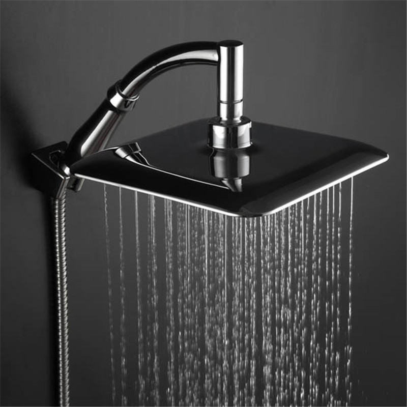 9 Inch Rotate 360 ​​Degree Bathroom Rainfall Shower Head ABS Chrome Water Saving Shower Extension Arm Hand Held Shower Head Thin