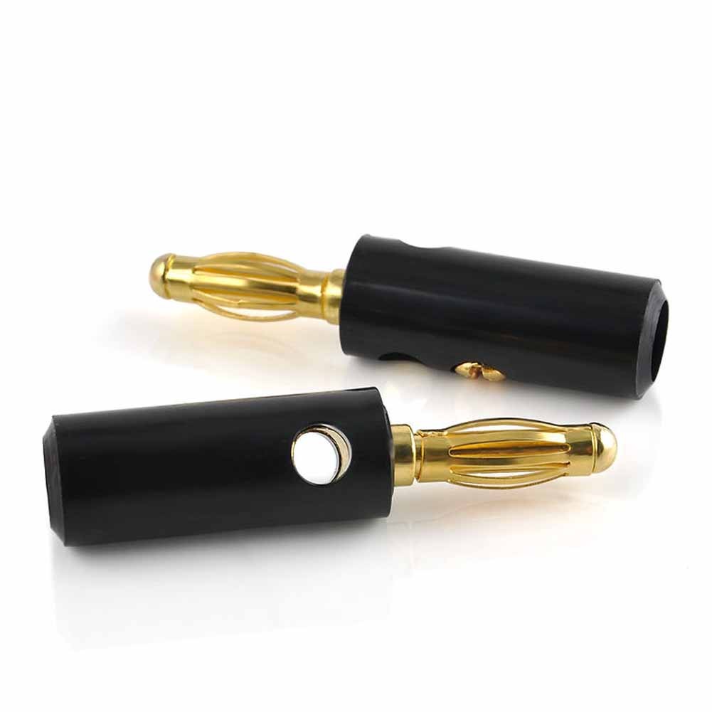 4mm Gold Plated Anti-slip Soft Rubber Safety Soldering Terminal Free Replacement Parts Lantern Thread Connector Banana Plug