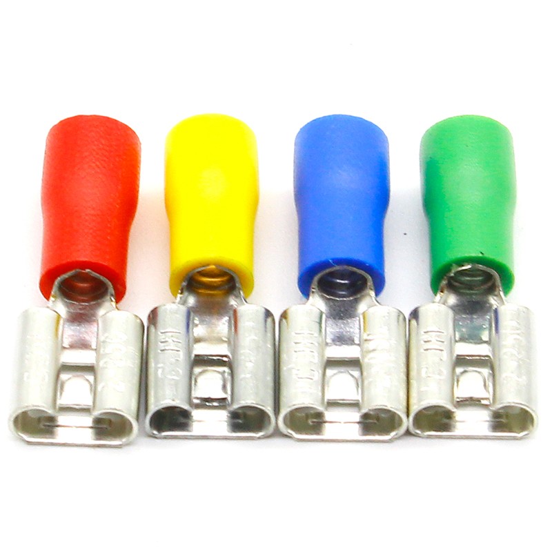 FDD2-250 Female Insulated Electrical Crimp Terminal for 16-14 AWG Connectors Wire Cable Connector 100pcs/pack FDD FDD2-250