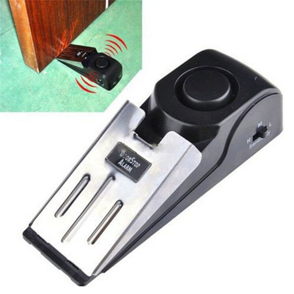 Block for Travel Security System Wedge-shaped Home Door Alarm Inductive Vibration Warning Wireless Floor Desk Metal