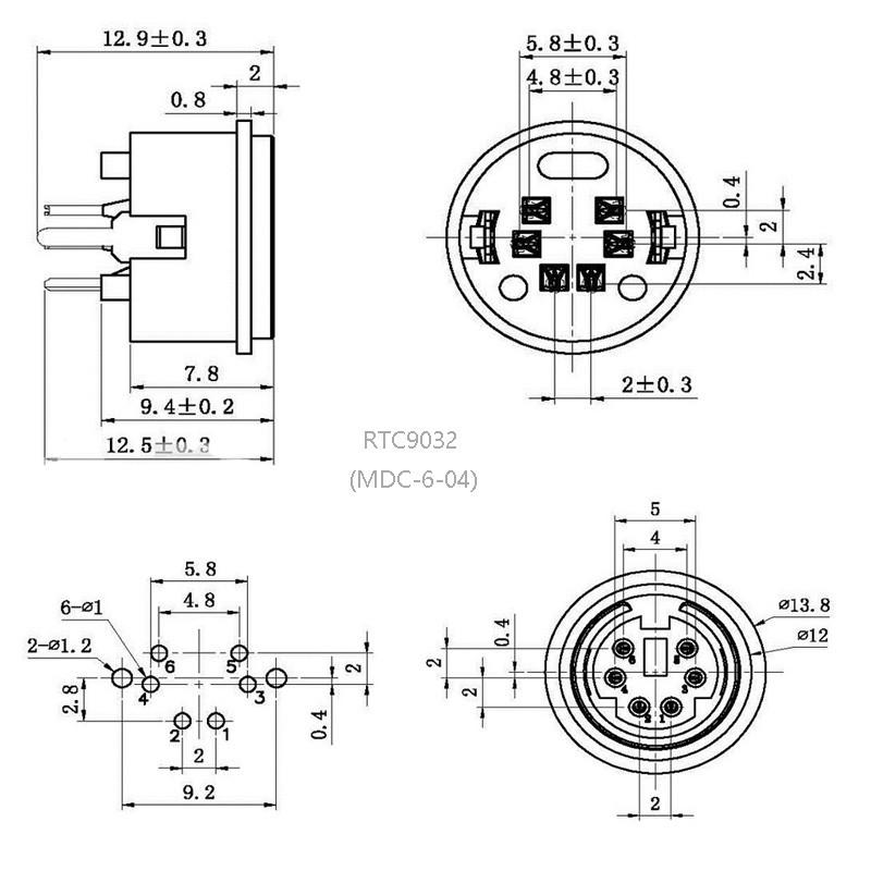 20pcs Mini Female 6 Pins PS2 Jack S Terminal Connector Socket 180 Degree Panel Mount Soldering Adapter 100pcs