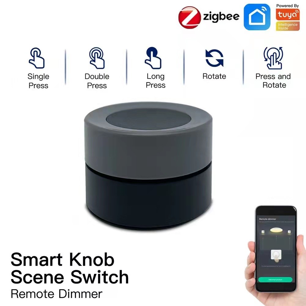 Tuya ZigBee Smart Knob Switch Rotate Wireless Press Landscape Switch Button Controller Smart Life APP Control Smart Home for Gateway