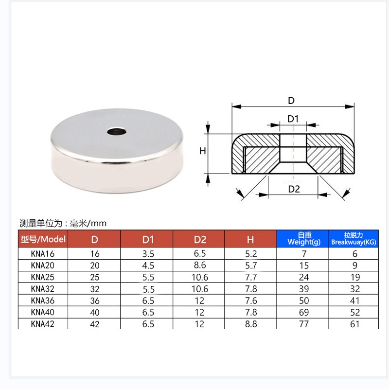 10pcs D16mm 20mm 25mm 32mm Countersunk Ring Hole Rare Earth Strong Neodymium Magnet Crafts Magnet N38 Rescue Magnet Parts