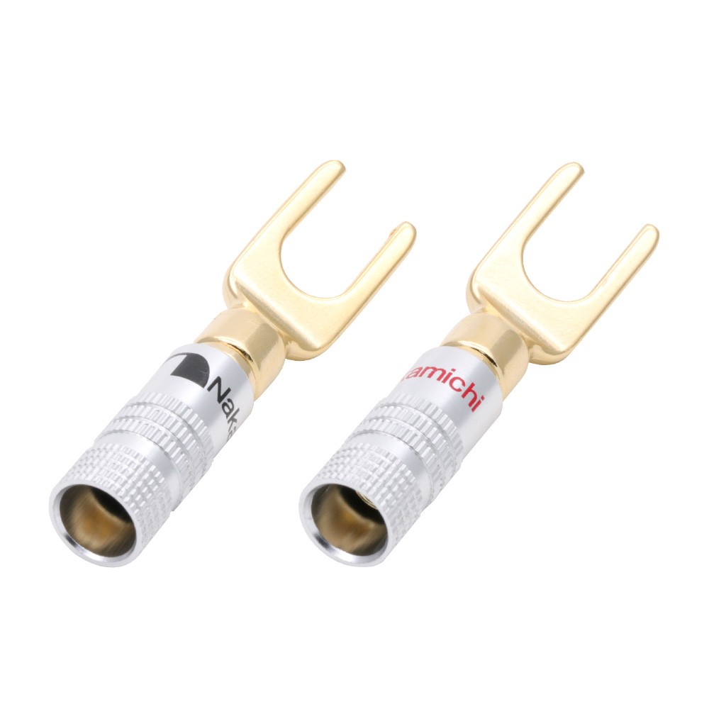 10pcs "U" "Y" Banana Plug Connector Copper Nickel Plated Gold Spade Speaker Mosaic Plug Audio Screw Fork Connectors Adapter