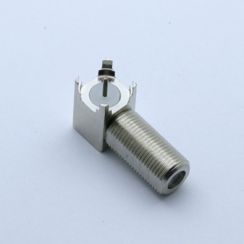 F TV Female Jack Right Angle Soldering For RF Coaxial PCB Base Connector