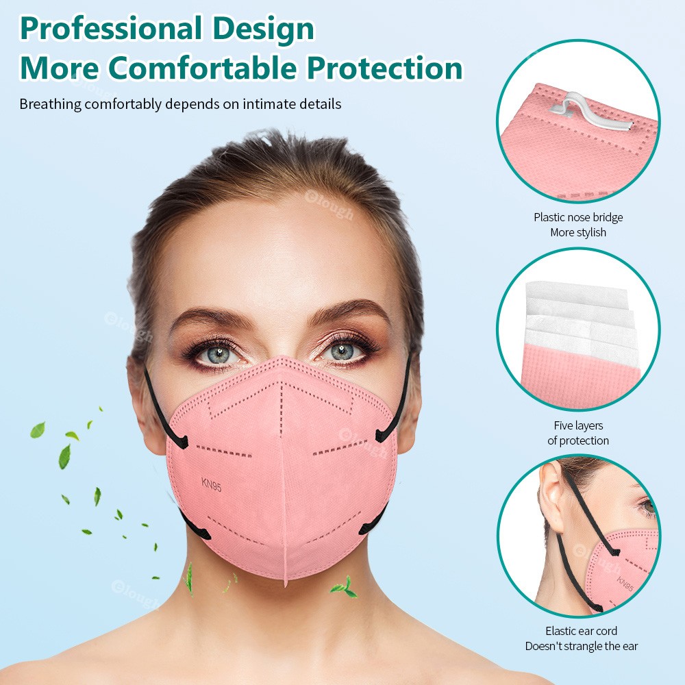 Morandi Colors KN95 Masks 5 Layers Mask ffp2mascarillas FP2 Adult Face Mask FPP2 Certified FFP2 Mouth Protection Mask 10-100pcs